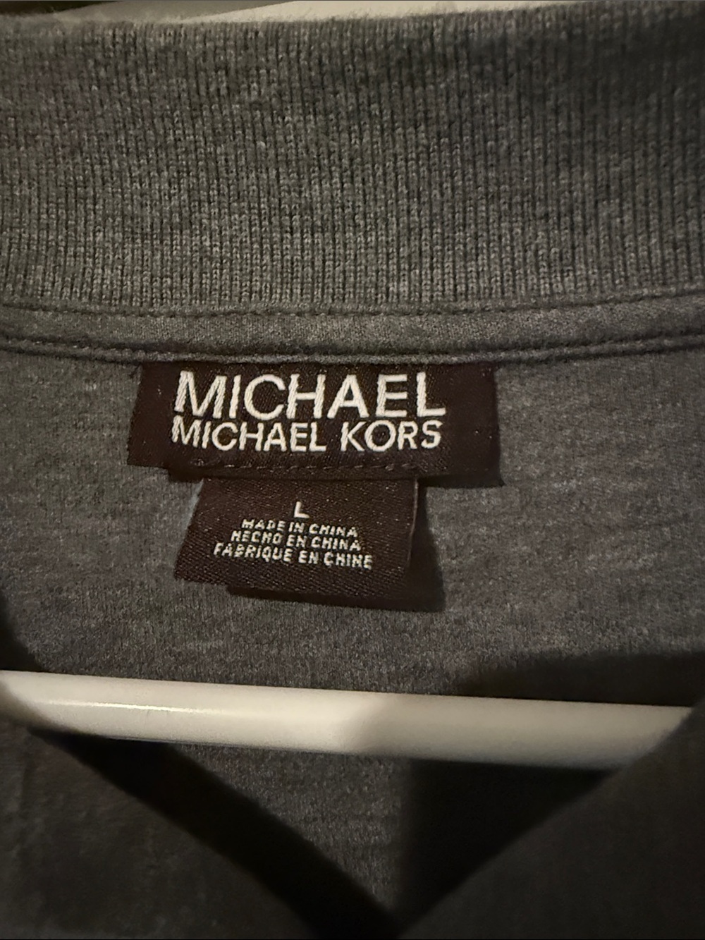 Michael Kors Men's Heather Gray Polo Shirt - Picture 2 of 4
